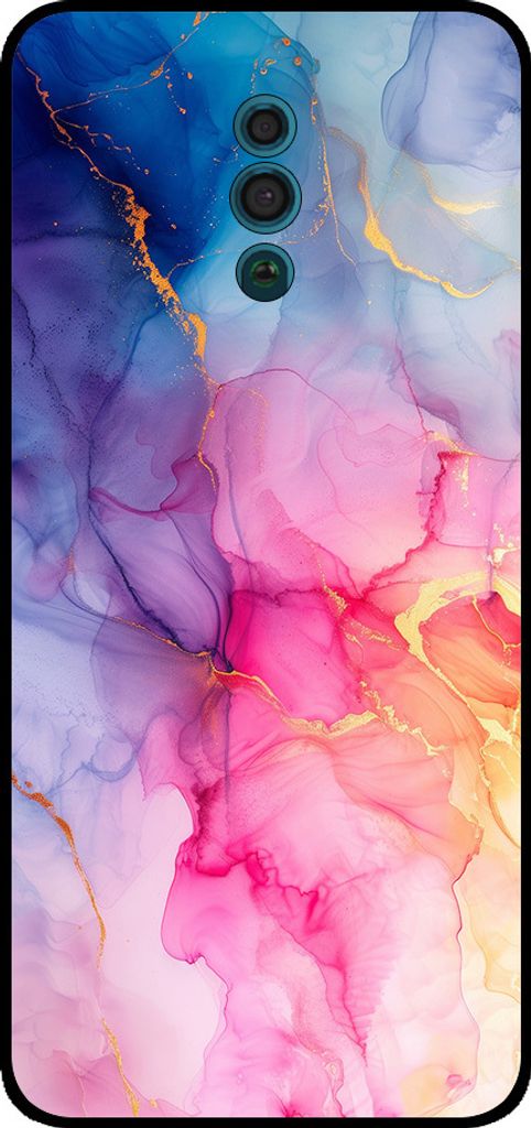 Smartphonica Telefon Fall geeignet für Oppo Reno mit Marmor-Druck - TPU zurück Abdeckung Fall Marmor-Design - Regenbogen