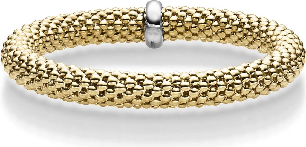Lotus-Armband Armreif elastisch 8,5mm 750 Gold Gelbgold stretch flexibel