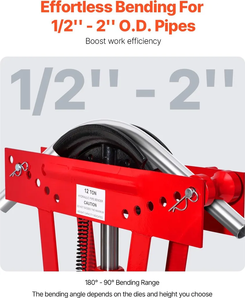 Cintreuse manuelle hydraulique 12 tonnes performante avec 6 matrices