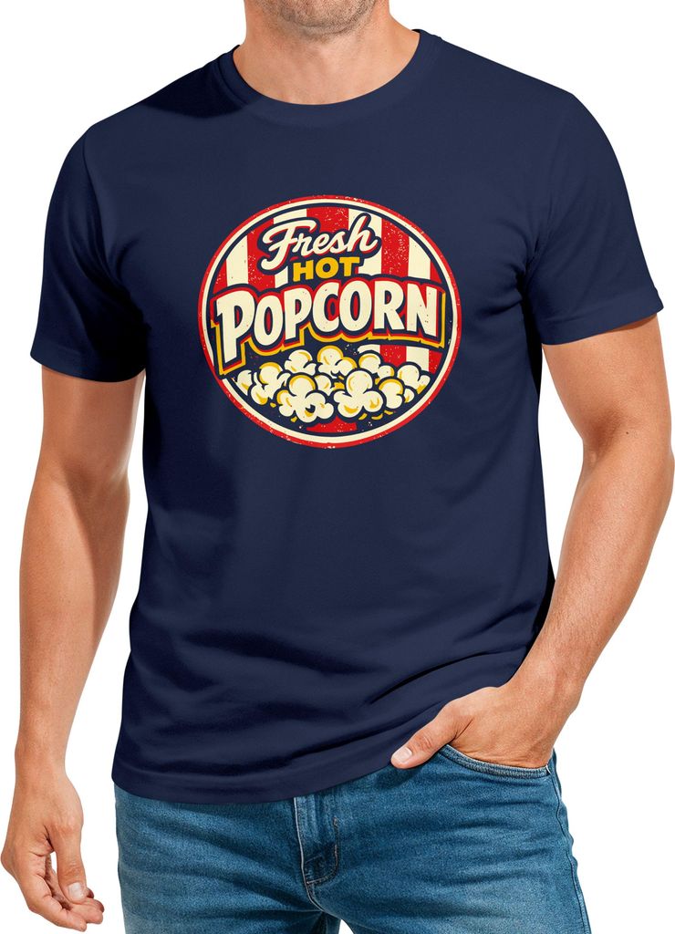 Herren T-Shirt Fasching Karneval - Fresh Popcorn -Kostüm-Ersatz Verkleidung Last Minute Faschingskostüme Männer Funshirt Moonworks