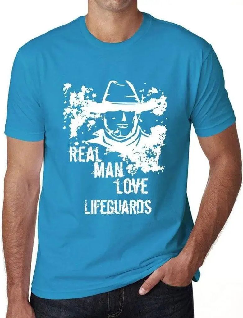 Herren Grafik T-Shirt Echte Männer lieben Rettungsschwimmer – Real Men Love Lifeguards – Öko-Verantwortlich Vintage Jahrgang Kurzarm Lustige ...
