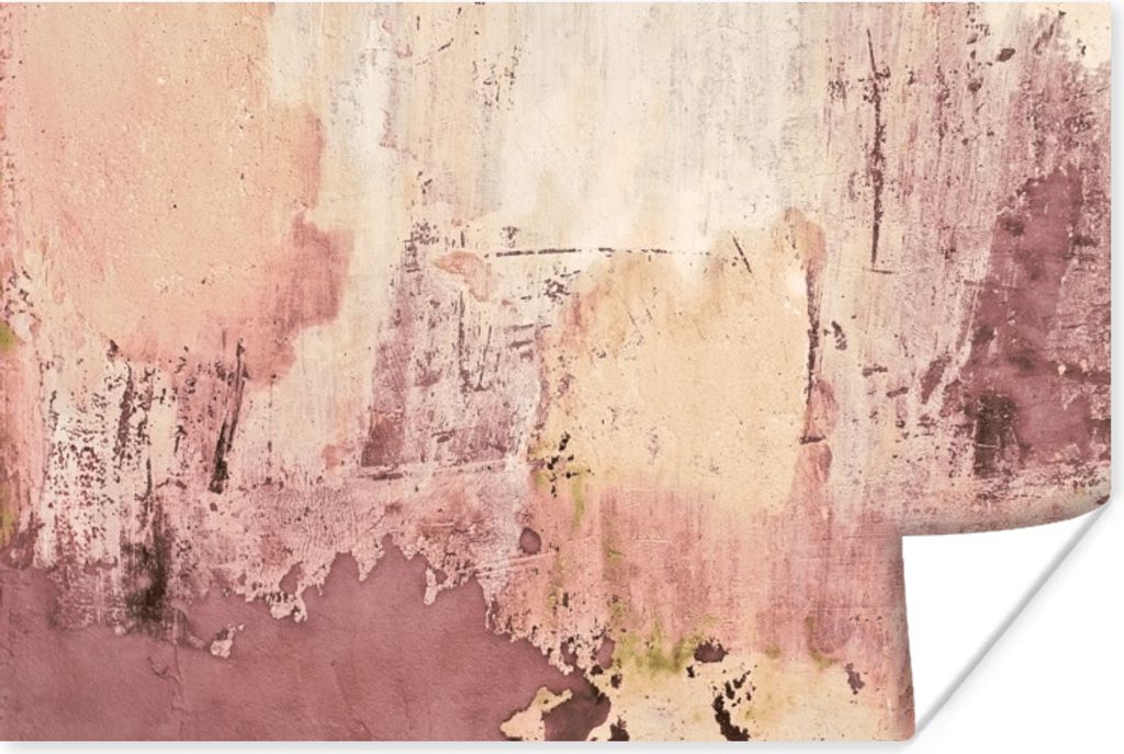 MuchoWow Poster Wand - Lila - Rosa - Beton 90x60 cm - Schlafzimmer