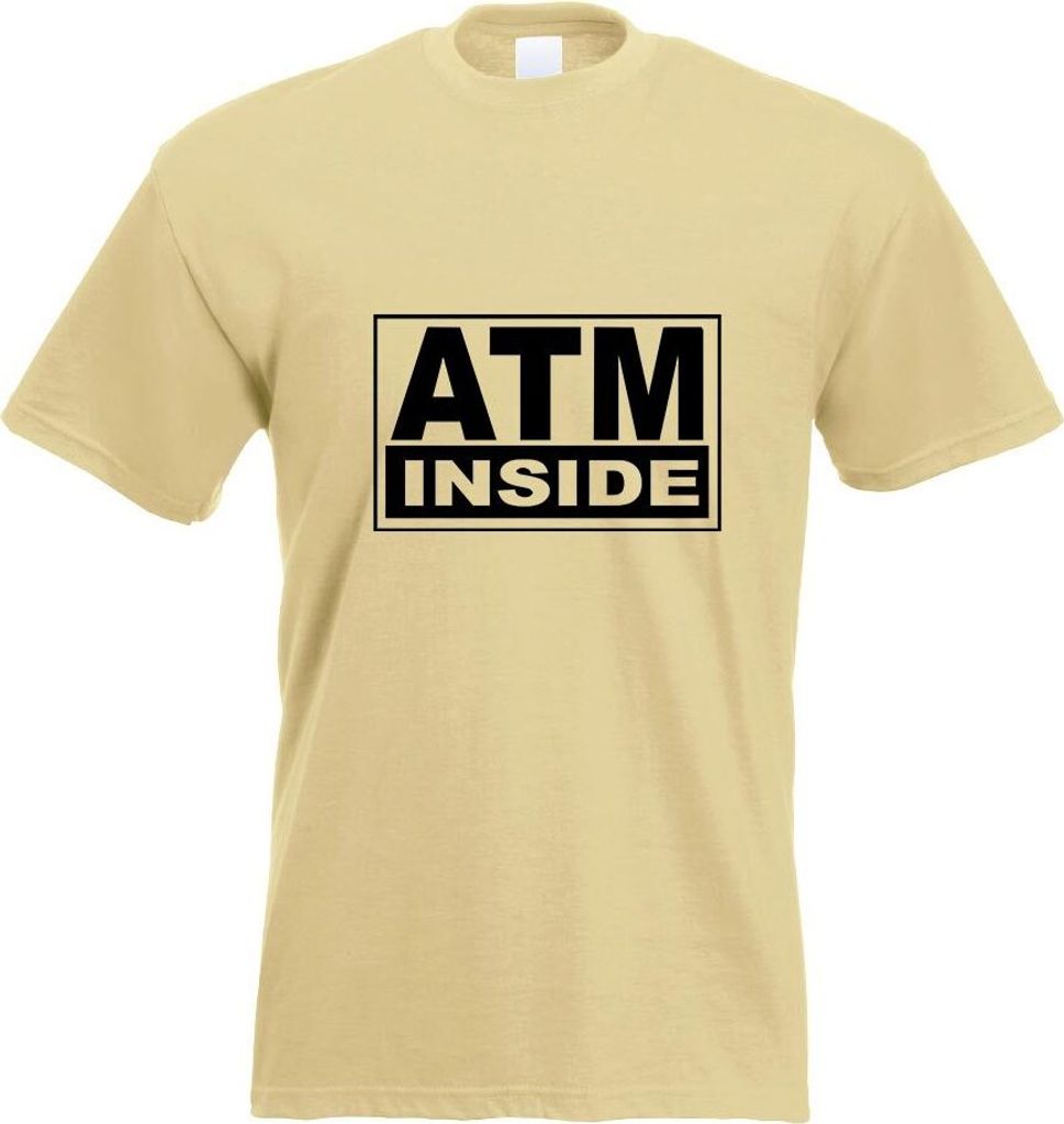 Kiwistar - T-Shirt - Khaki - ATM Inside Motiv Bedruckt Funshirt Design Print - mit Motiv Bedruckt - Funshirt Design - Sport - Freizeit - Herren - S