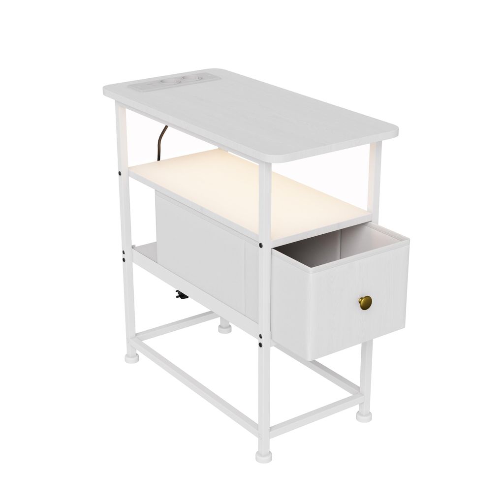 Table de nuit Fortuna Lai avec LED, table d'appoint avec Image du produit 