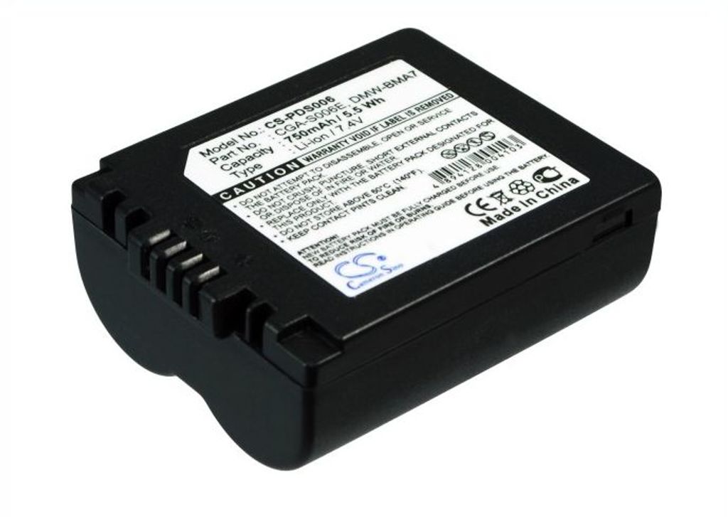 Akku fr Panasonic Lumix DMC (qu. CGR-S006), Li-ion 7,4V 750mAh
