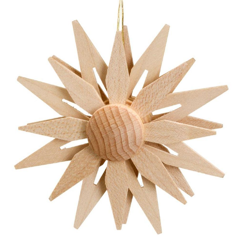 Christbaumschmuck Weihnachtsstern Kieferblätter doppelt Natur Ø 7cm NEU