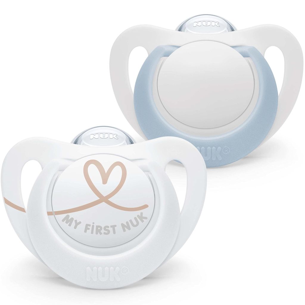 NUK Star Silikonschnuller 0-6 Monate BPA-frei Blau 2er Set Produktbild 