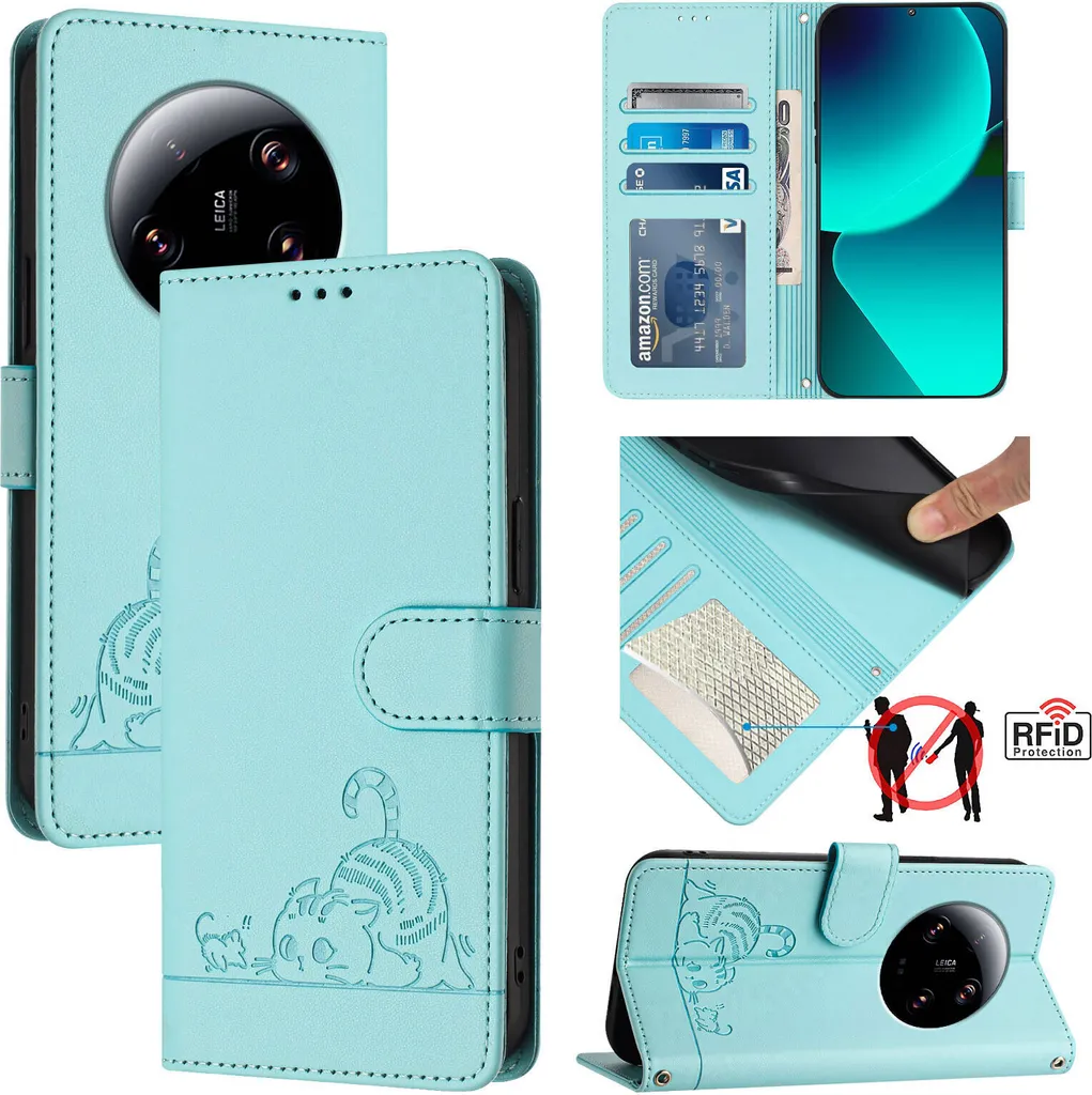 Custodia Gatto Dolce Xiaomi 13 Ultra | Cover Regalo Verde