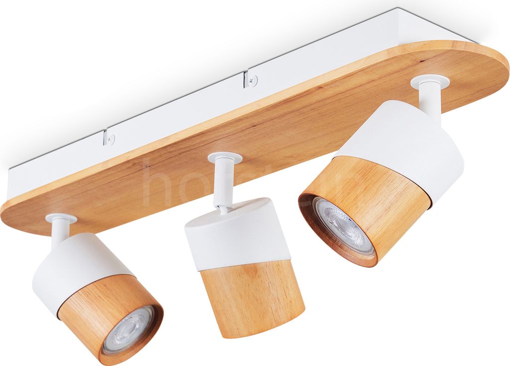 Trevenzuolo moderne Deckenlampe aus Metall/Holz in Weiß/Natur