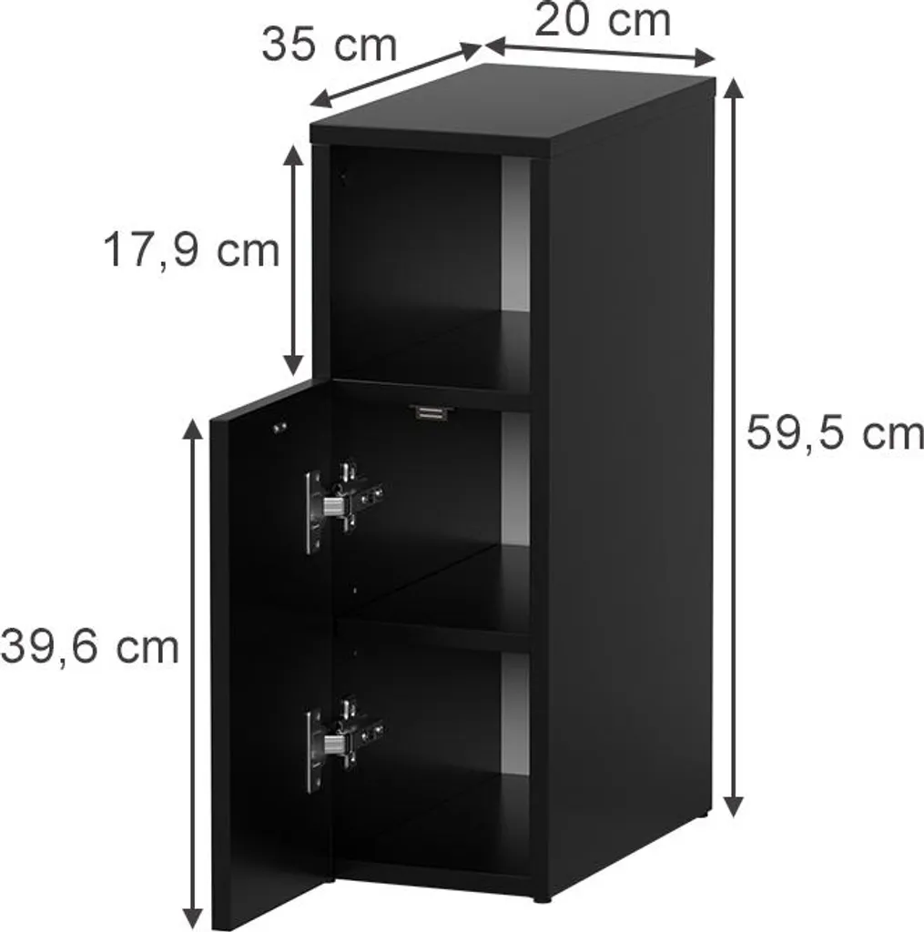 Table de nuit Vicco Enton Noir Mat 57310 - Structure Robuste Lot de 2
