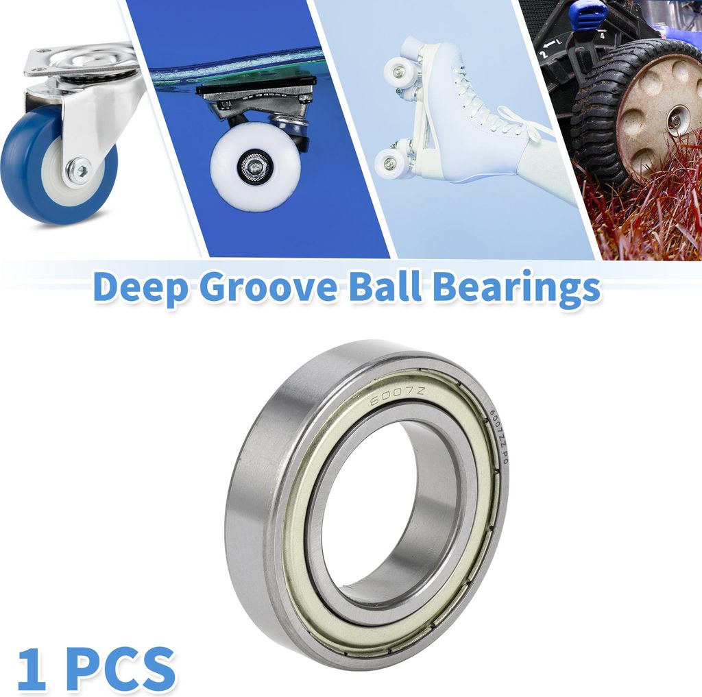 6007ZZ Rillenkugellager P0 35x62x14mm Geschmierte Lager Doppel-Metall-Dichtung Silberton Roller Skateboard Rad