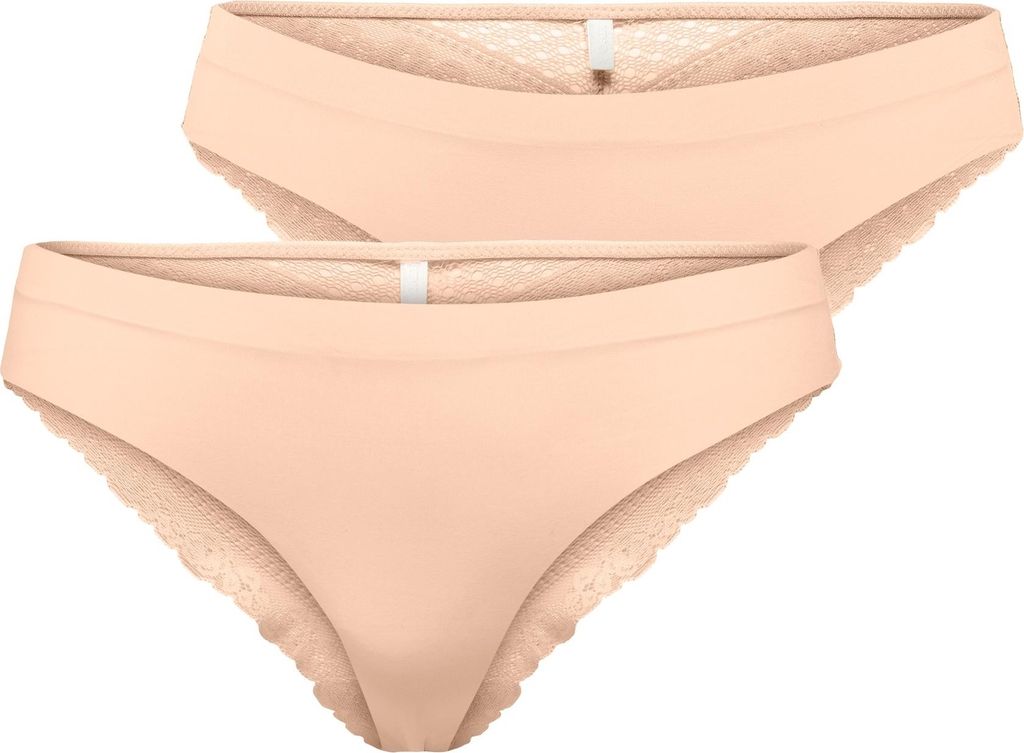 ONLY Spitzen Slips 2-er Pack String Unterhosen Brazilian Tanga ONLCAROLINE Größe: S