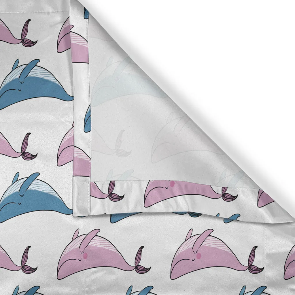 Rideau baleine style art griffonné en tissu bleu lilas 280x225 cm
