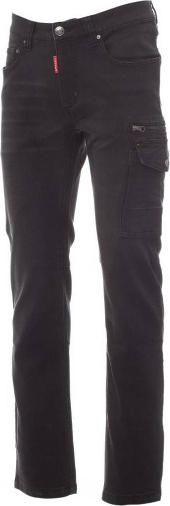 PAYPER Herrenhose WEST – Stretch-Denim im Jeans-Design mit funktionellen Taschen, Röhrenschnitt und Stone-Washed-Look schwarz 52