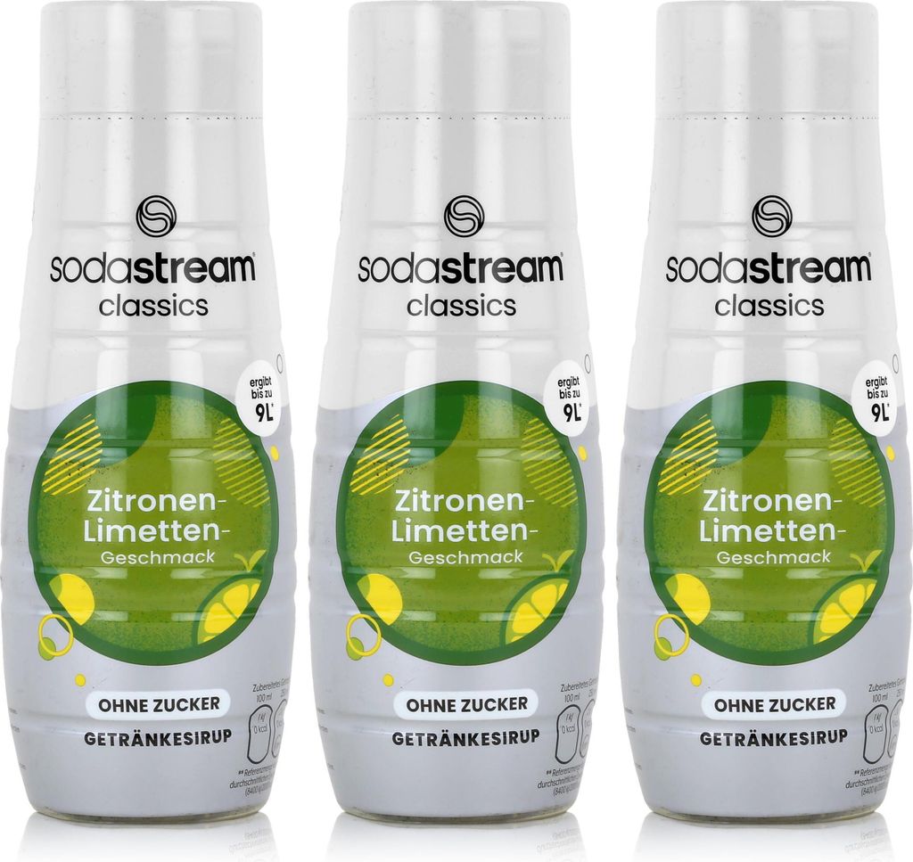 SodaStream Getränke-Sirup ohne Zucker Zitronen-Limetten 440ml (3er Pack)