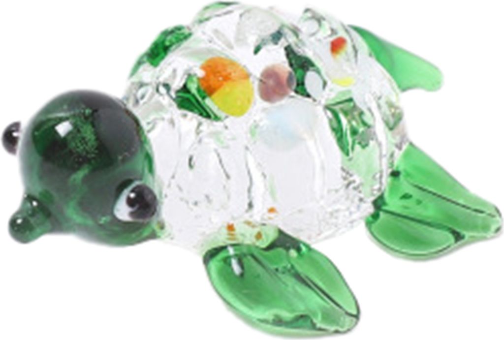 Nettes Miniaturdekor hellfarbene Glas exquisite kleine Schildkrötenform-Miniatur-Display für Zuhause-Grün