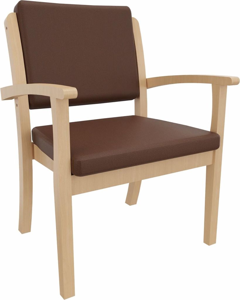 Schwerlaststuhl Alexander XXL – Stuhl mit Armlehnen für Schwergewichtige bis 250 kg – 52cm Sitzhöhe.Stoffbezug:Clean-Kunstleder Walter Braun,...