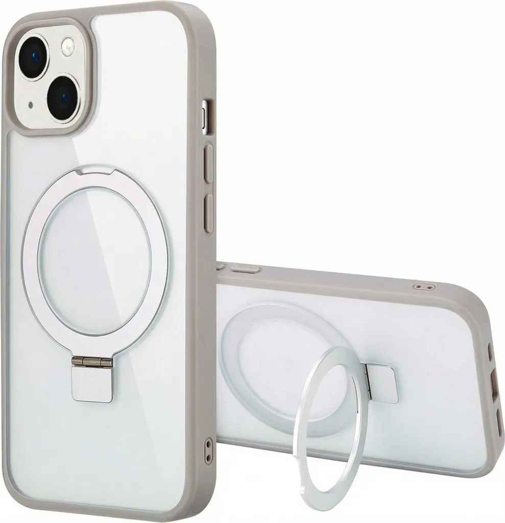 Cover MagSafe iPhone 13 Accezz Grigio: Protezione Smart con Ring Stand