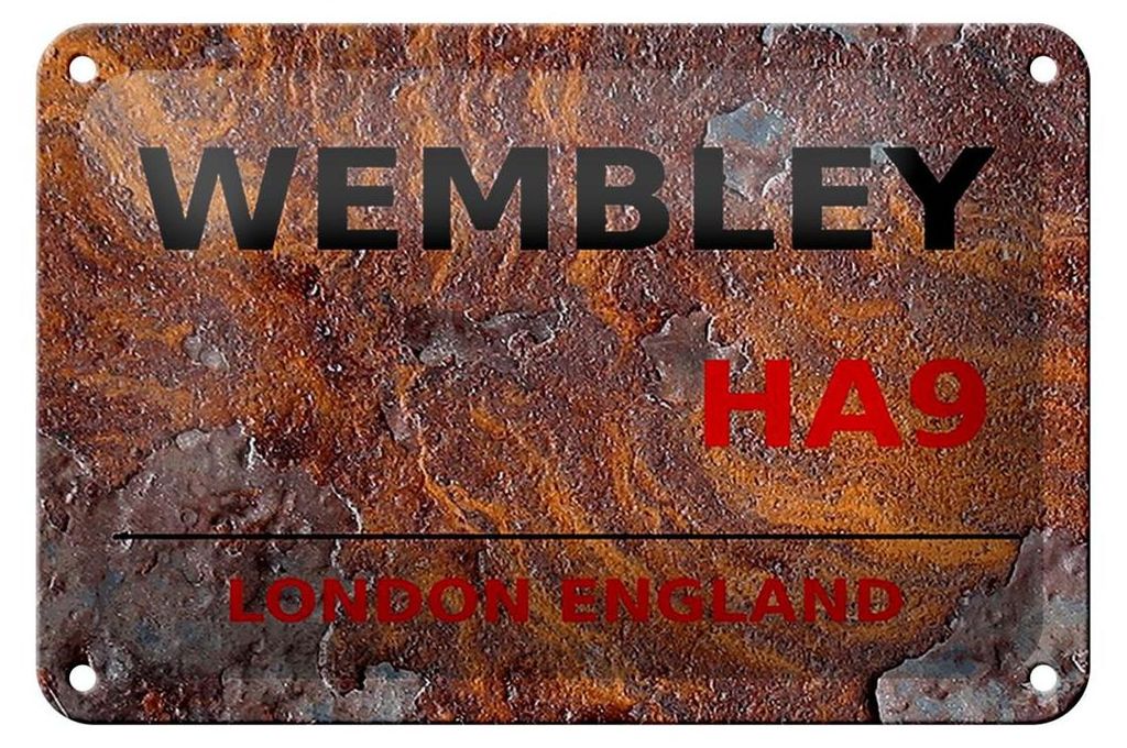 Blechschild London 18x12cm England Wembley HA9