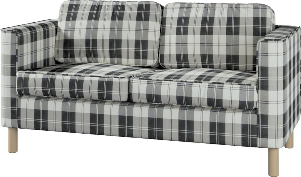 Dekoria Bezug für Pärup 2-Sitzer Sofa, schwarz- weiss, 165 x 80 x 86