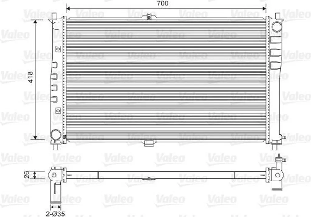 Radiateur moteur Kia Carnival VQ GQ UP - Remplacement fiable Valeo