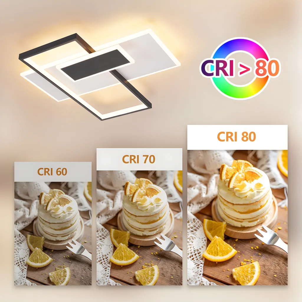Plafonnier LED 58W à Intensité Variable avec Télécommande en Acrylique
