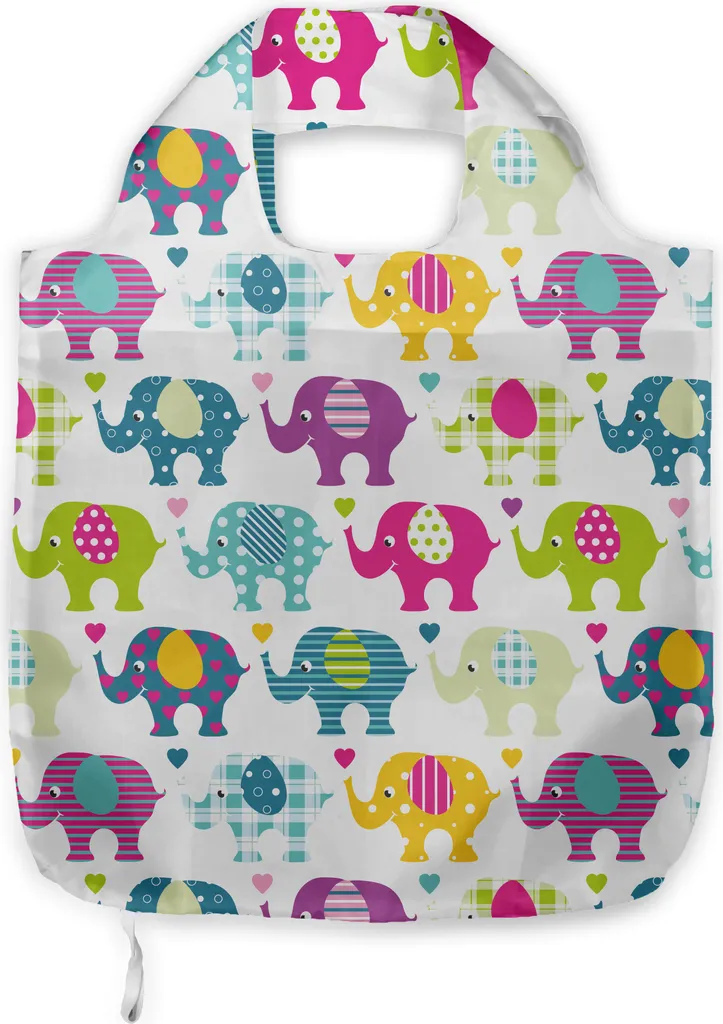 Shopping Bag ABAKUHAUS Elefante: Borsa Riutilizzabile in Poliestere