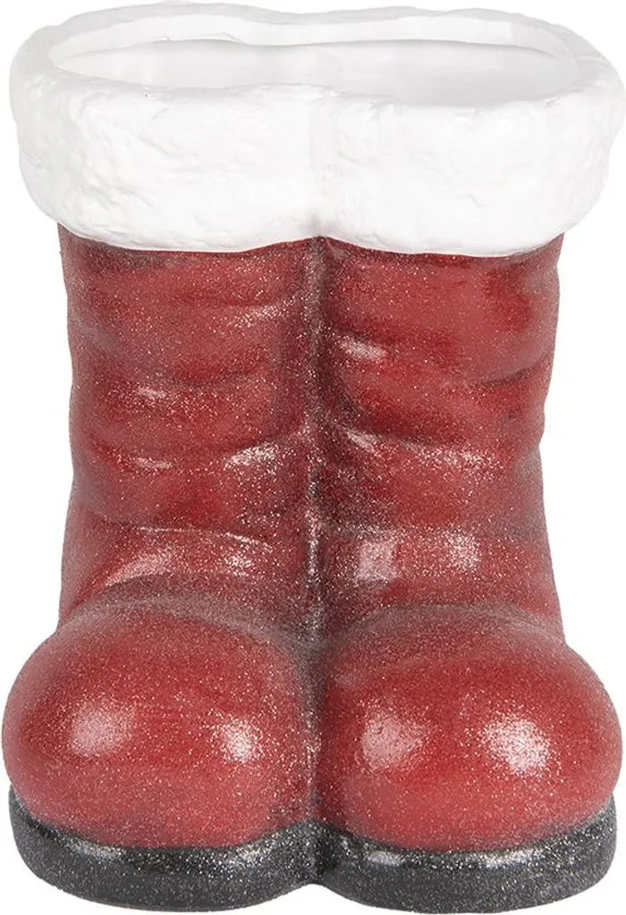 Statue de Noël Chaussures Décoratives Rouge Terre Cuite 22x22x23 cm