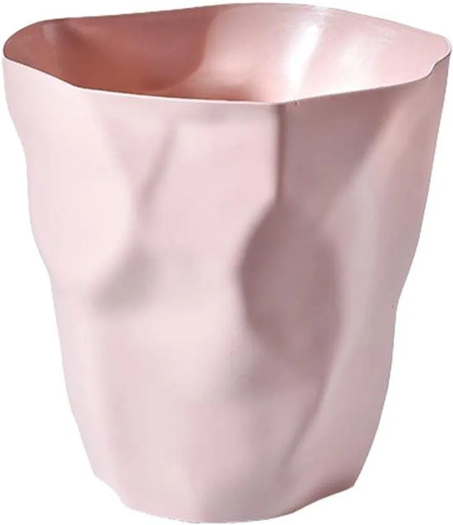 Poubelle écologique rose avec couvercle silencieux et plastique robuste