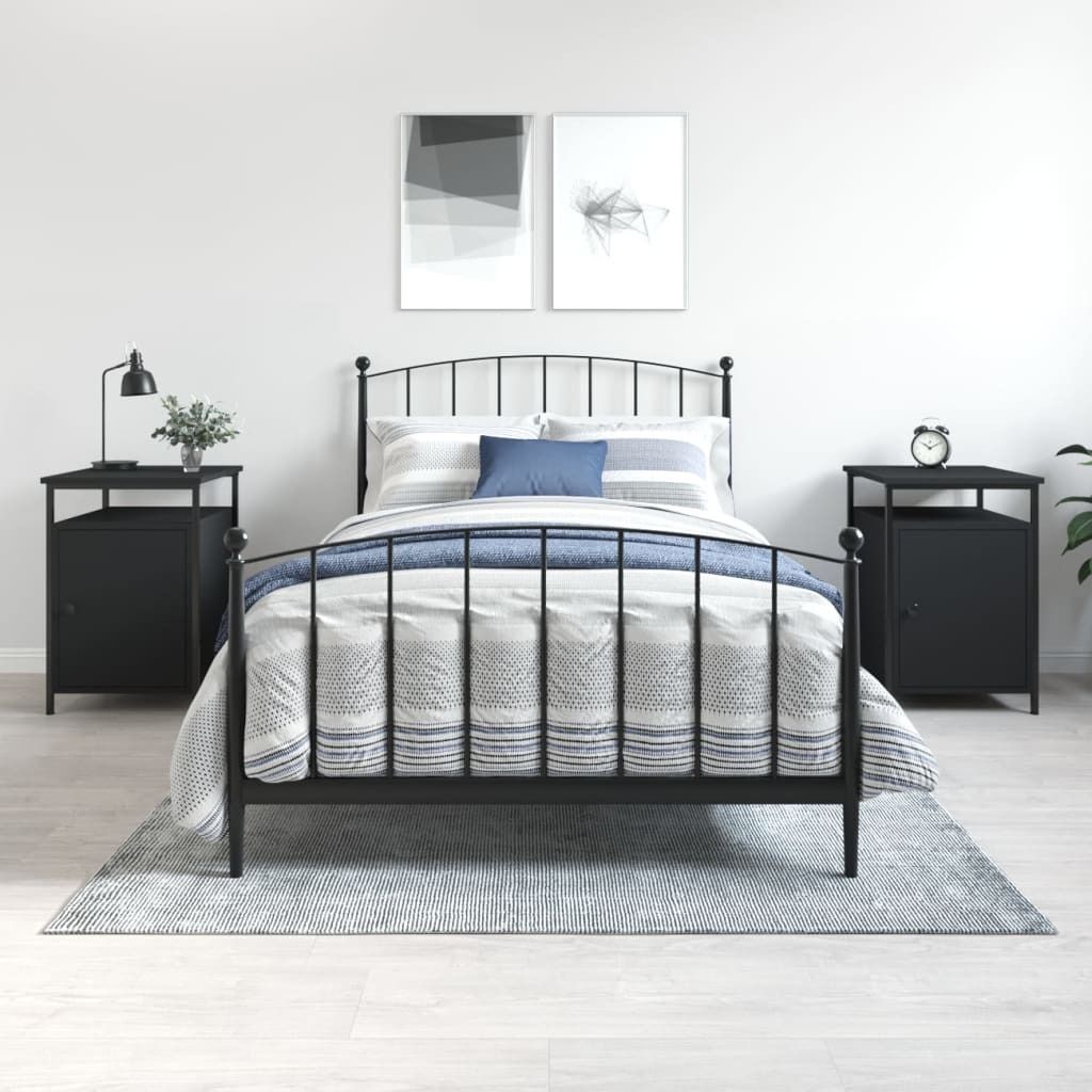 Maison Exclusive - Nachttische 2 Stk. Schwarz 40x42x60 cm Holzwerkstoff