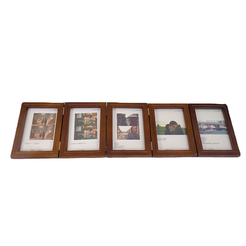 Faltbares 5er Collagenrahmen aus Massivholz für Paare, Hochzeits- und Kinderfotos, Tisch- und Wandmontage, eleganter Bilderrahmen für Ihr Zuhause