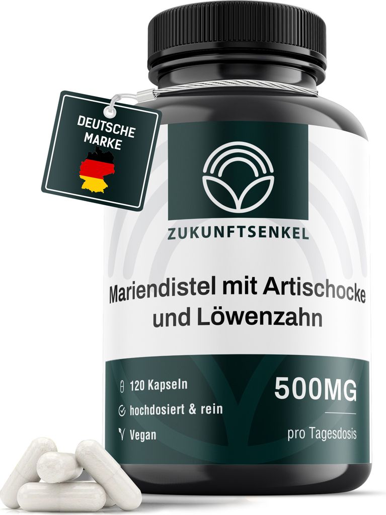 Mariendistel mit Artischocke und Löwenzahn Kapseln Leber Produktbild 