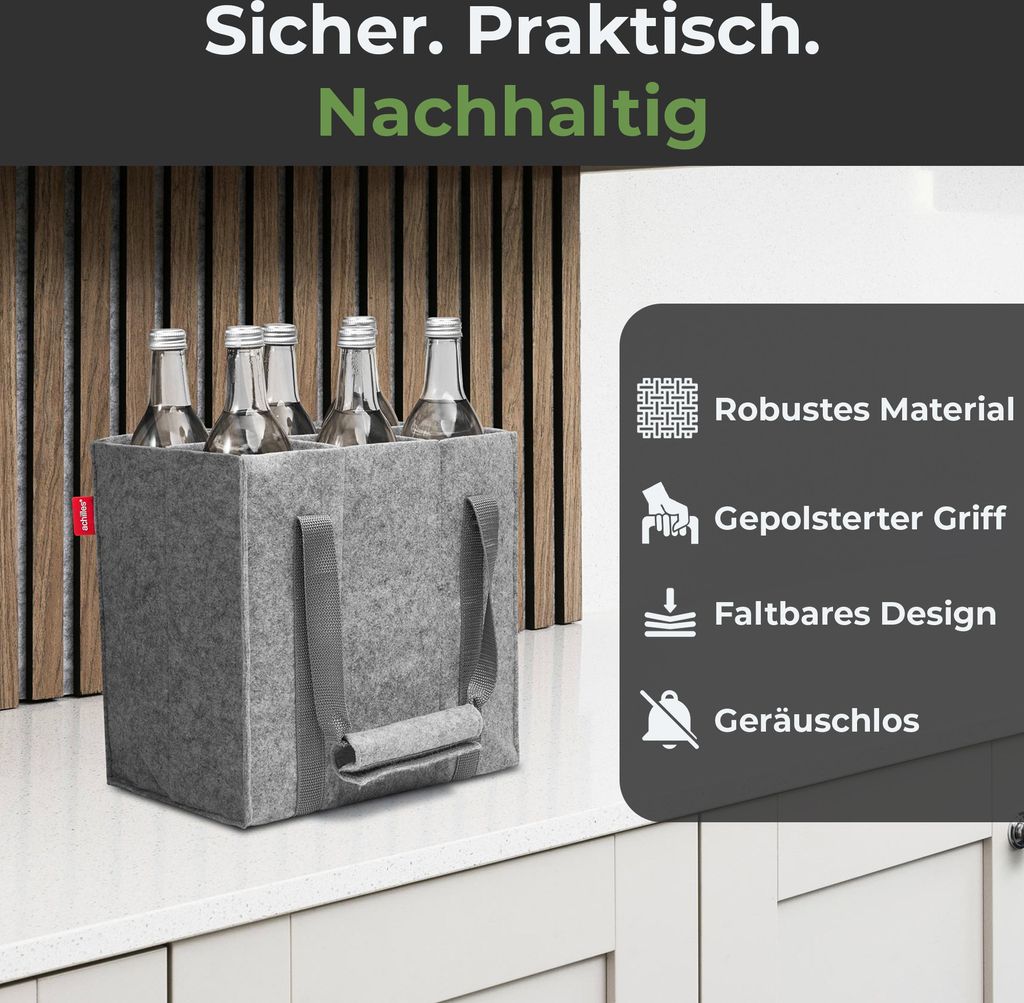 Flaschentasche mit 6 Fächer, Auch für 1,5 Liter Flaschen Produktbild 9