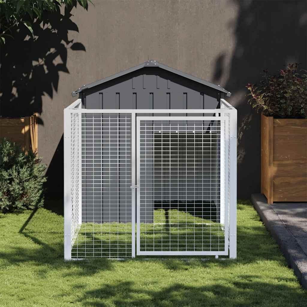 vidaXL Cuccia per cani con corridoio antracite Immagine del prodotto 