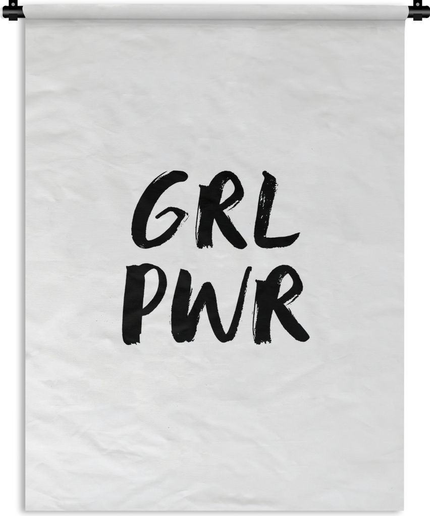 MuchoWow Wandteppich Wandbehang Sprichwörter - Grl pwr - Mädchen - Zitate - Kinder 120x160 cm Tapisserie Dekoration Wandtuch - Wohnzimmer - Mod...