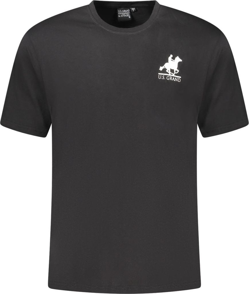 Herren Kurzarm T-Shirt Schwarz mit Druck & Rundhals - Eleganz Pur