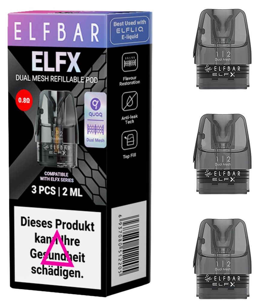 elfbar elfa kaufen ELFBAR ELFX Leerpod 2ml (3er Pack) main image 0