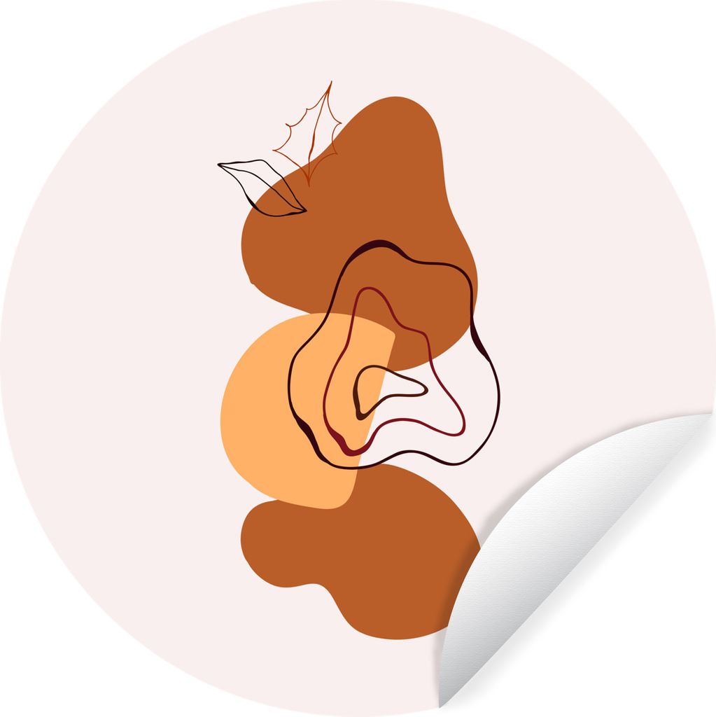 MuchoWow Runde Wandtattoo - Wandsticker Tapete Aufkleber Winter - Design - Abstrakt Ø 80 cm Selbstklebend und Repositionierbar - Wandaufkleber -...