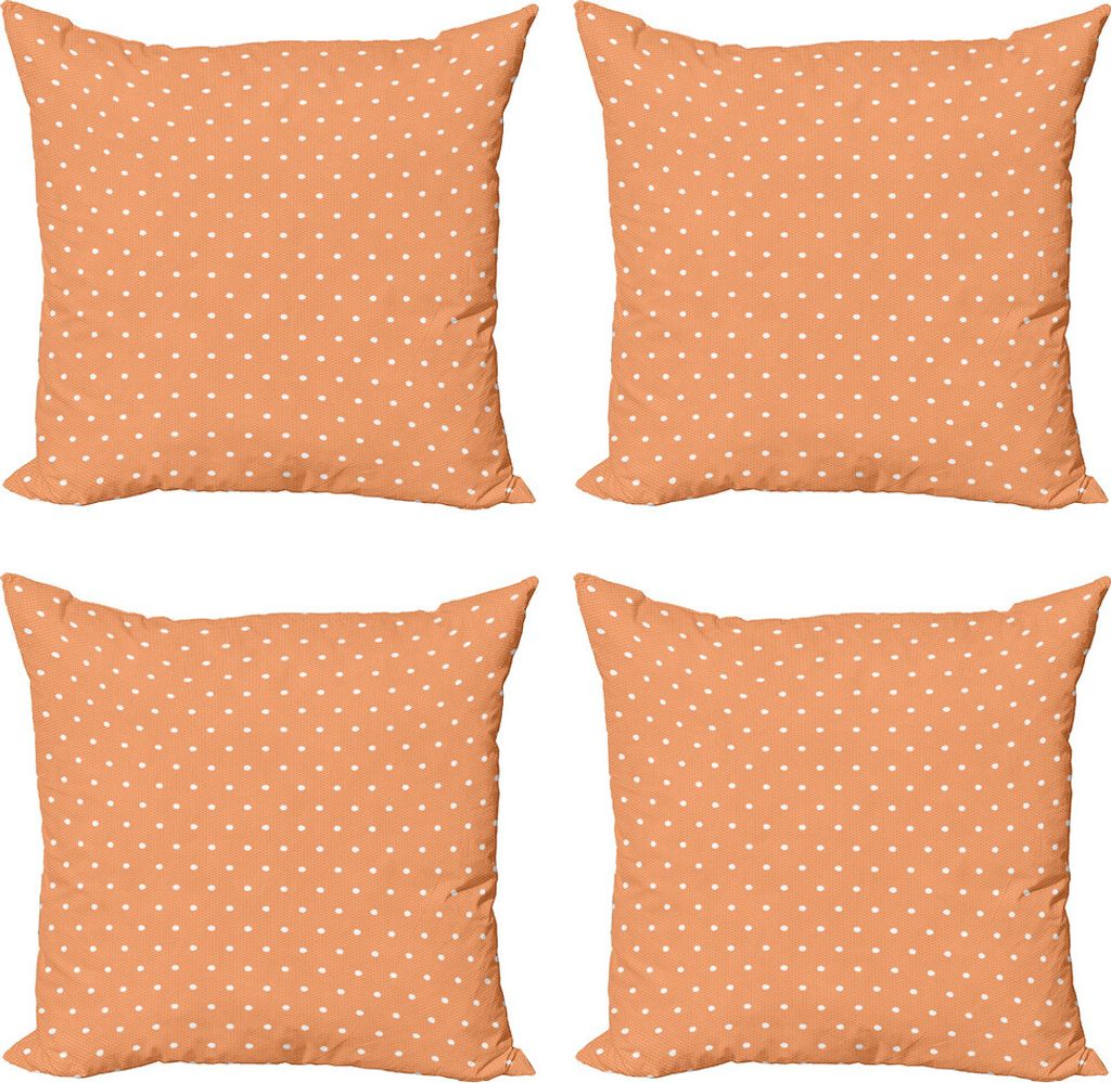 ABAKUHAUS Jahrgang Kissenbezug Set (4 Stück), Tupfen auf Spitze-Ineinander greifen, Moderner Doppelseitiger Digitaldruck, 45 cm x 45 cm, Blasses O...