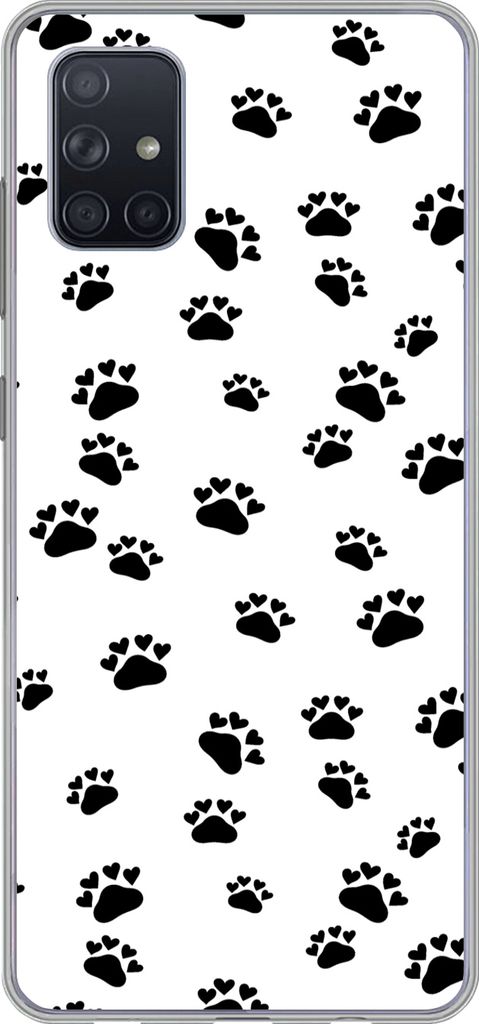 MuchoWow Handyhülle Schutzhülle Hülle für Telefoonhoesje Samsung Galaxy A71 Muster - Katze - Pfoten - Jungen - Mädchen - Kinder - Kind Silik...