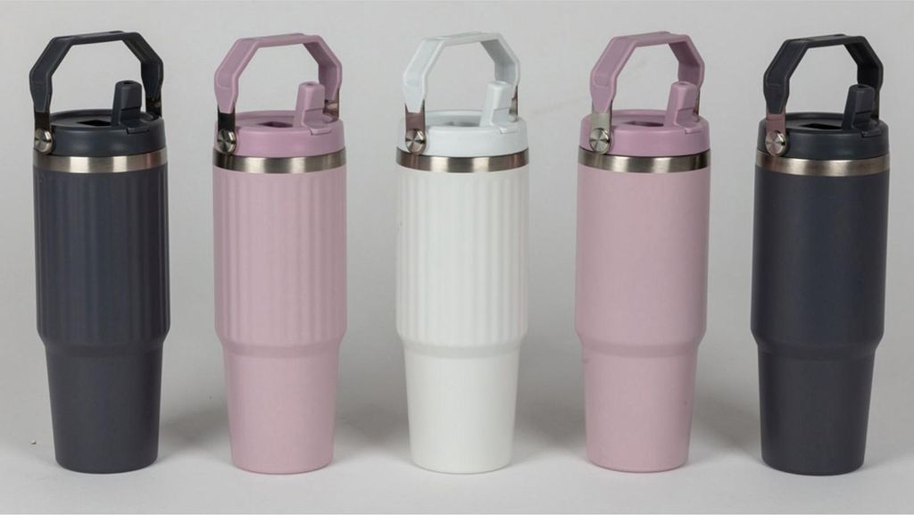 Isolierbecher 800ml mit Henkel Edelstahl | 6 Stück Thermobecher | Hält Getränke lange heiß oder kalt | Verschiedene Farben und Ausführungen