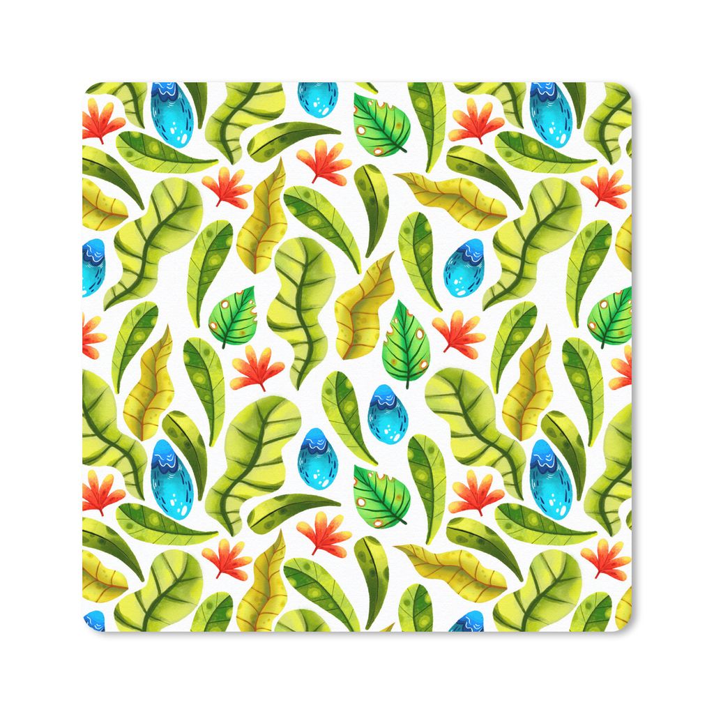 MuchoWow Mauspad Mousepad Blumen - Dschungel - Blätter 30x30 cm - Mousepads - Maus Mat - Pad - Mausunterlage - Gaming
