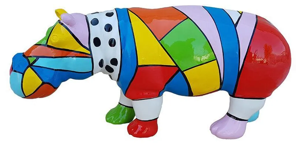 Statue Hippopotame 32cm Robuste : Décoration Intérieure Incassable