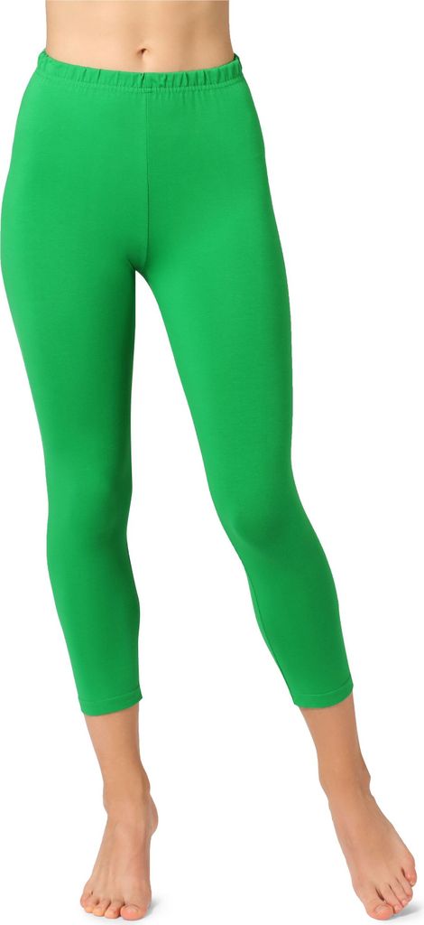 Bellivalini Damen 3/4 Leggings aus Baumwolle BLV50-156 (Grün, XL)
