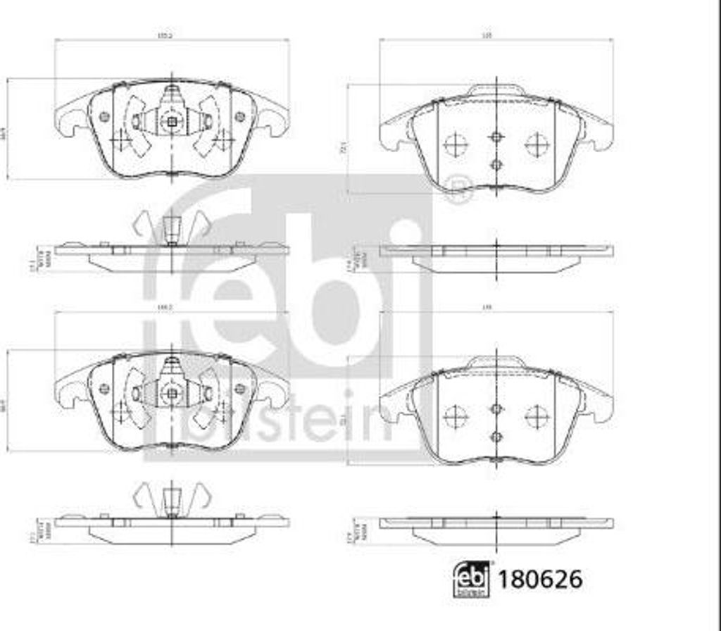 FEBI BILSTEIN 180626 Bremsbelagsatz, Scheibenbremse OE 1647862680 kompatibel mit Corsa F, Mokka