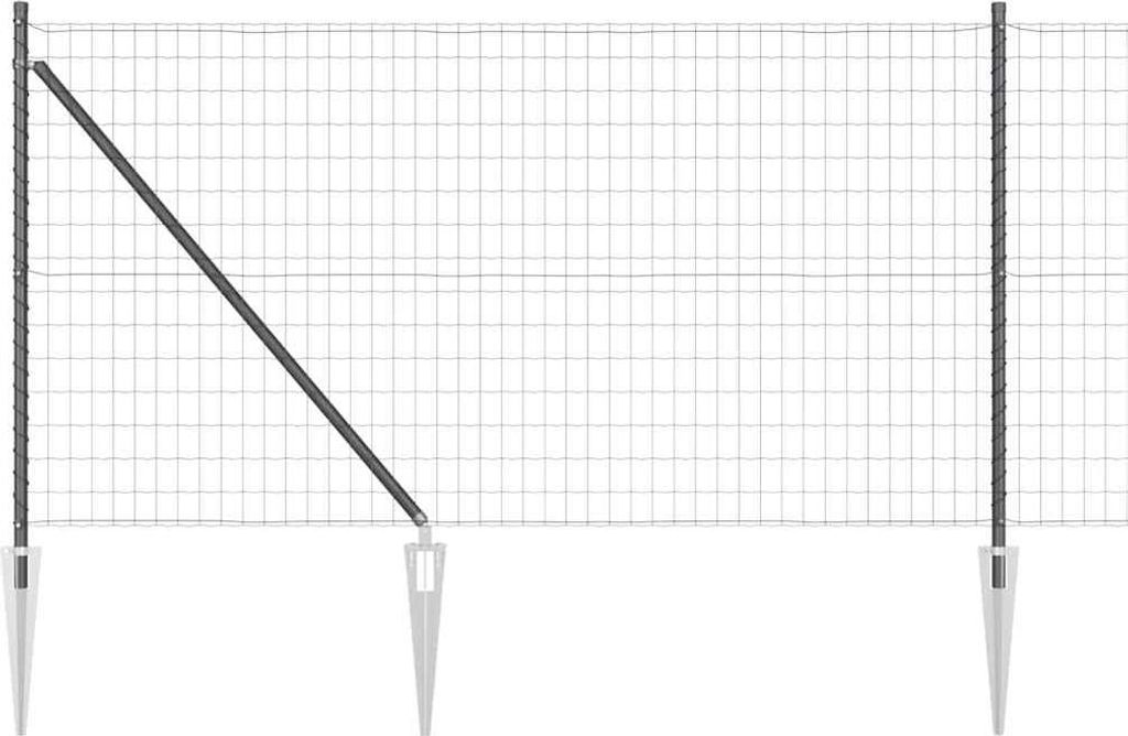 vidaXL Zaun mit Pfosten Grau 1 x 25 m Stahl und PVC