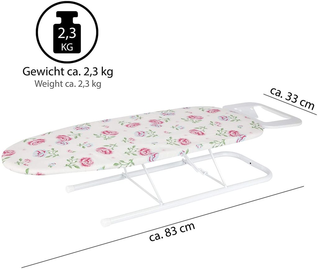 Kleines Rosen Design Bügeltisch Mini Bügelbrett ONVAYA Tischbügelbrett platzsparendes Bügelbrett 