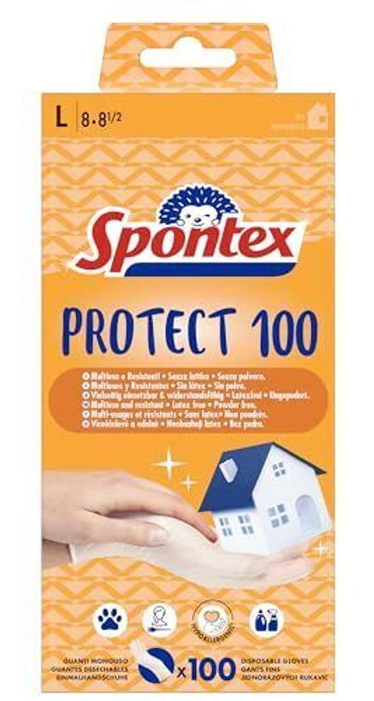Einweg-Vinylhandschuhe Spontex P- Größe L, 100 Stück Produktbild 