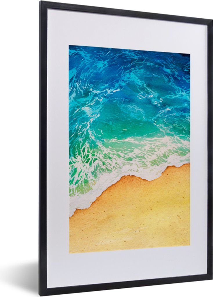 MuchoWow MuchoWow Gerahmtes Poster Meer - Golf - Strand 40x60 cm - Poster mit zchwarzem Bilderrahmen - Poster in Rahmen
