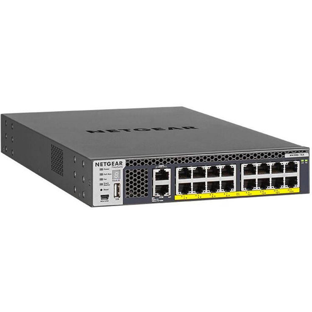 Netgear M4300-16X - Switch - L3 - managed - 16 x 100/1000/2.5G/5G/10GBase-T (PoE+)